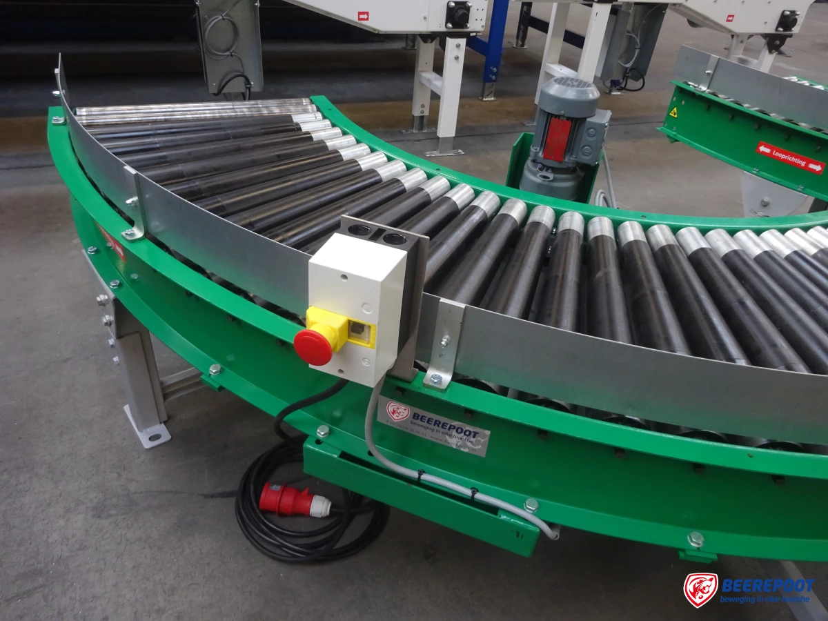 Aangedreven rollenbaanbochten